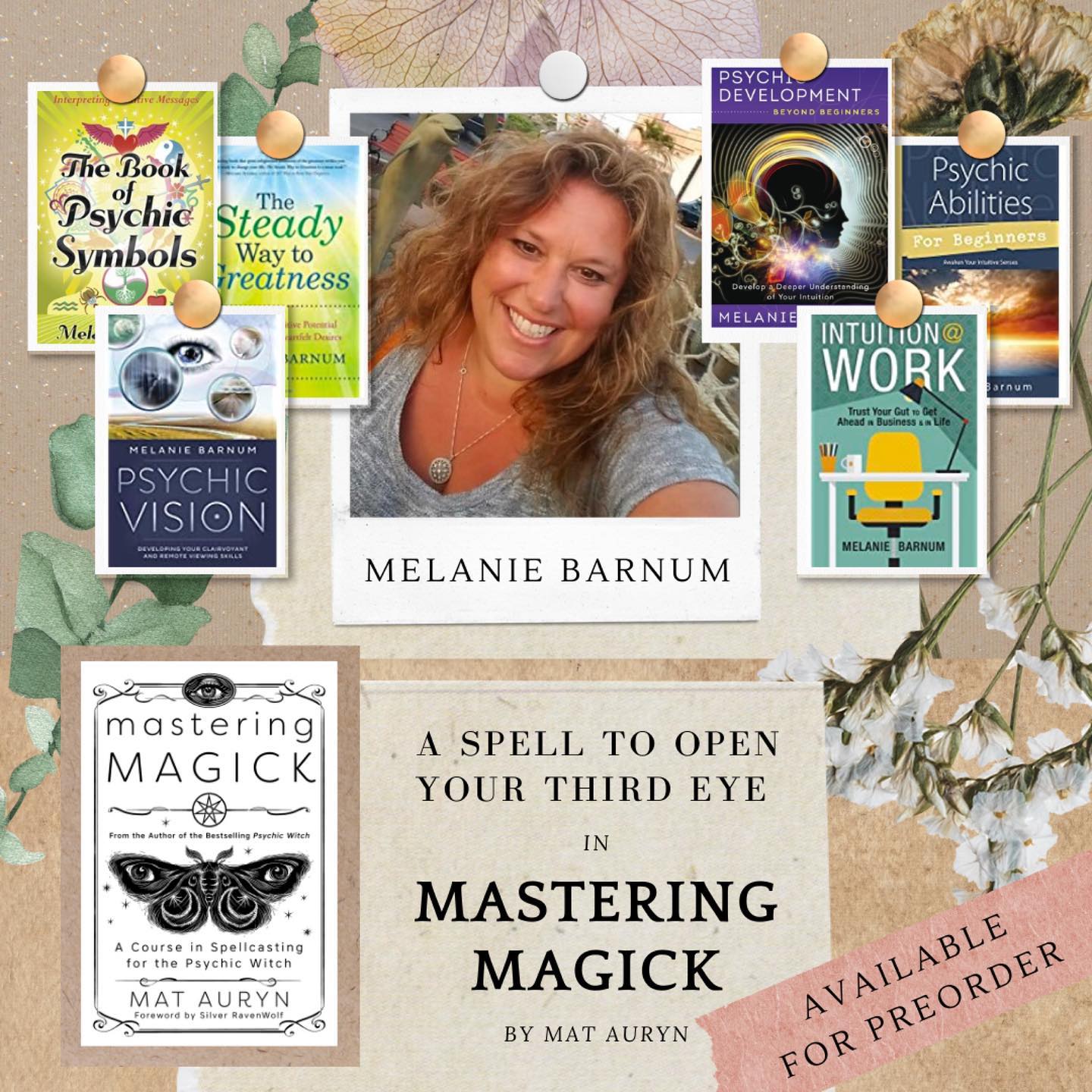 I reached out to several folks that I respect when writing Mastering Magick to submit a spell, working, or formula. I’m honored to have @melaniebarnumpsychic’s A Spell to Open Your Third Eye as a contribution in the book. ♥️🙏🏻