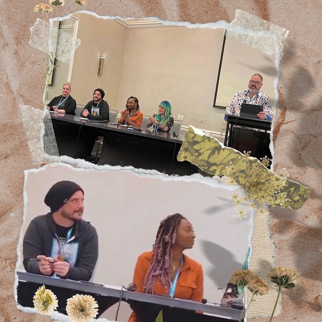 The “Which Witch is Witch” panel discussion featuring @ethony, myself, @theafrogoddessconnection, @stardustwanderertarot, and @divinehandjim (moderator) at @tide_dallas.