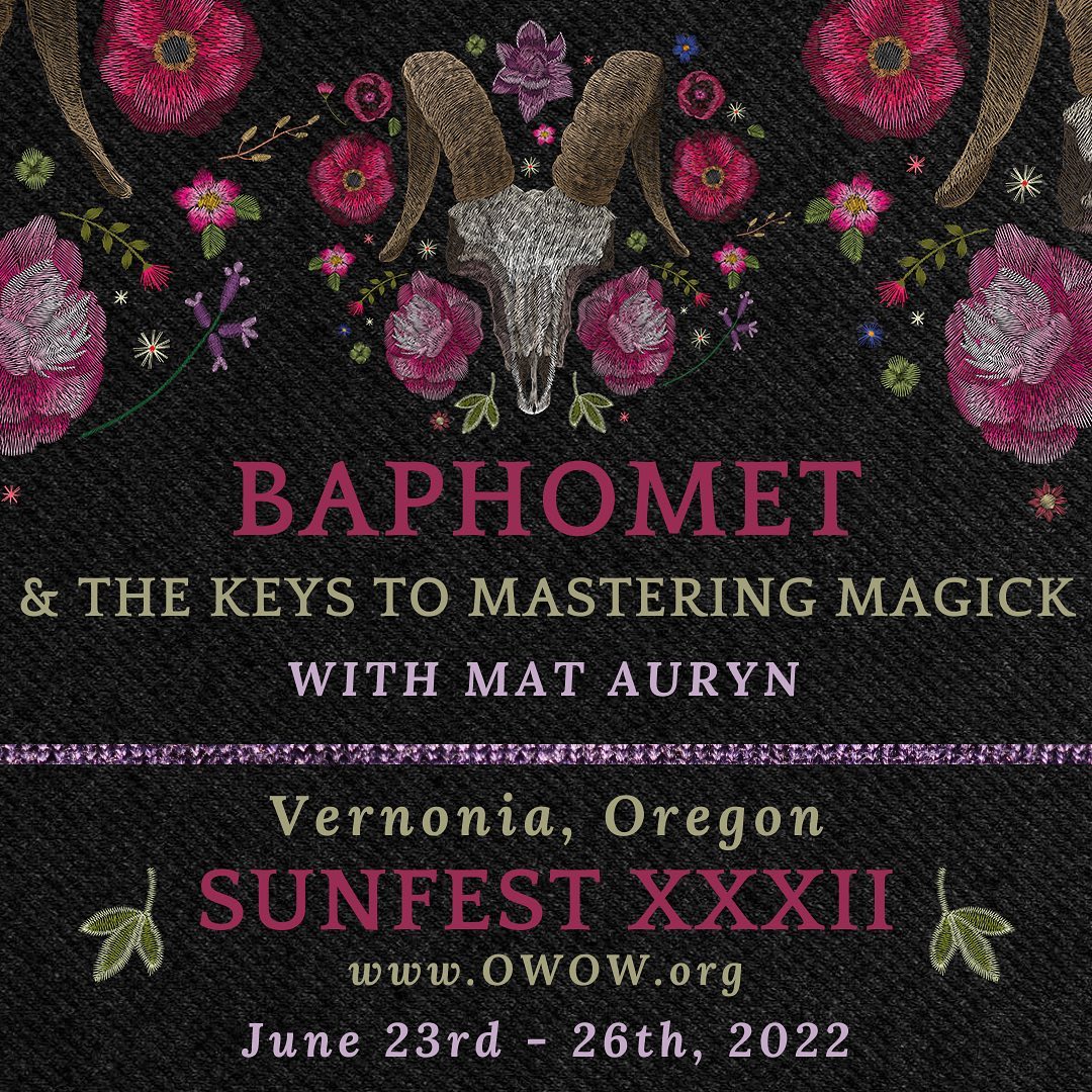 Another workshop I’m doing at Sunfest (@otherworldsofwonder) this summer!

Baphomet and the Keys to Mastering Magick
 
In this workshop, author Mat Auryn will be unveiling the mysteries of Eliphas Levi’s Baphomet and the massive amount of symbolism encoded within it that points to the primary keys to understanding, working with, and mastering magick. This workshop is based on the author’s book Psychic Witch and his forthcoming book Mastering Magick (October 2022).
